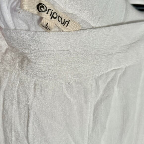 Rip Curl | Alira White Crochet Detail Wide Leg Pants | Size L - Picture 3 of 3